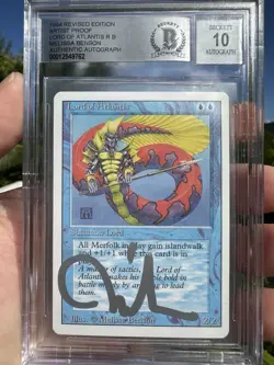 LORD OF ATLANTIS, ARTIST PROOF, REVISED, 1994 MTG, MELISSA BENSON, BAS 10! - Image 1