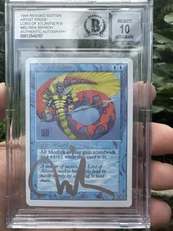 LORD OF ATLANTIS, ARTIST PROOF, REVISED, 1994 MTG, MELISSA BENSON, BAS 10!! - Image 1