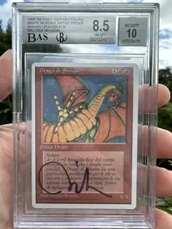 SHIVAN DRAGON, ARTIST PROOF, 4TH EDITION, ITALIAN, 1995 MTG, MELISSA BENSON - Image 1