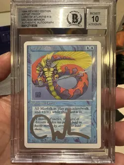 LORD OF ATLANTIS, ARTIST PROOF, REVISED, 1994 MTG, MELISSA BENSON, BAS 10! - Image 1
