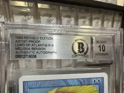LORD OF ATLANTIS, ARTIST PROOF, REVISED, 1994 MTG, MELISSA BENSON, BAS 10! - Image 3