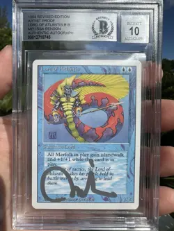 LORD OF ATLANTIS, ARTIST PROOF, REVISED, 1994 MTG, MELISSA BENSON, BAS 10, XMAS! - Image 1