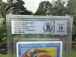 LORD OF ATLANTIS, ARTIST PROOF, REVISED, 1994 MTG, MELISSA BENSON, BAS 10!! - Image 3