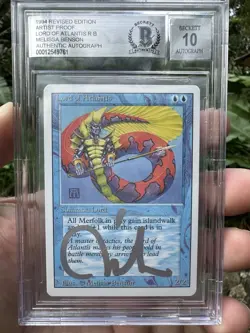 LORD OF ATLANTIS, ARTIST PROOF, REVISED, 1994 MTG, MELISSA BENSON, BAS 10!! - Image 1