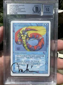 LORD OF ATLANTIS, ARTIST PROOF, REVISED, 1994 MTG, MELISSA BENSON, BAS 10!! - Image 1