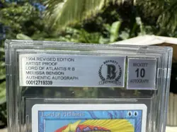 LORD OF ATLANTIS, ARTIST PROOF, REVISED, 1994 MTG, MELISSA BENSON, BAS 10!! - Image 3