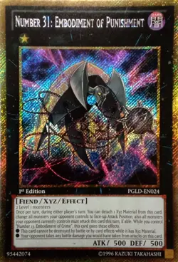 PGLD-EN024 NUMBER 31: EMBODIMENT OF PUNISHMENT GOLD SECRET RARE 1ST ED YuGiOh - Image 1