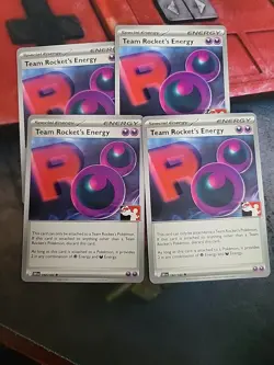 Team Rocket's Energy Pokemon Prize Pack Series 8 Promo Pokemon Card X4 - Image 1