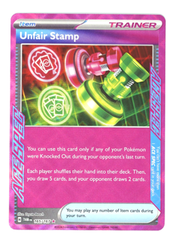 Unfair Stamp | 165/167 | Twilight Masquerade | Pokemon TCG Card, NM - Image 1