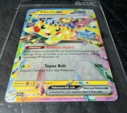 Pikachu GX Pokemon Card - Resolute Heart Ability, Topaz Bolt Attack - Image 4