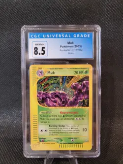 CGC 8.5 MINT Muk 2003 Aquapolis H17/H32 Holo Pokemon Card - Image 1