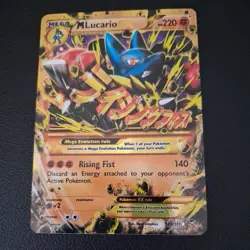 Pokemon TCG Mega Lucario EX Holo Card 113/111 Secret Rare Furious Fists Edition - Image 1