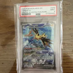 2023 Pokemon Scarlet & Violet Card 151 MEW EN #202/165 Zapdos EX PSA 9 MINT - Image 1