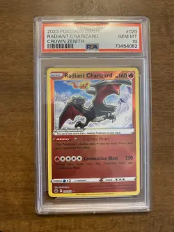 Pokemon TCG Radiant Charizard Crown Zenith Holo Ultra Rare Card 020/159 PSA 10 - Image 1