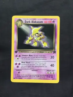 Pokemon Cards: Team Rocket 1st Edition Rare: Dark Alakazam 18/82 - Image 1