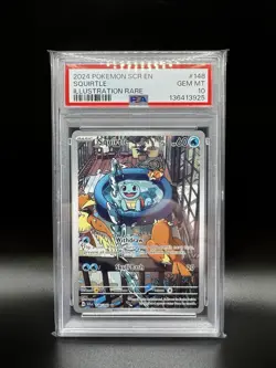 PSA 10 Squirtle 148/142 Stellar Crown Illustration Rare Pokemon Card Gem Mint - Image 1