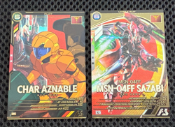 Gundam ARSENAL BASE Card UT06-011(U) 047(P) Sazabi Char Aznable BANDAI JAPAN TCG - Image 1