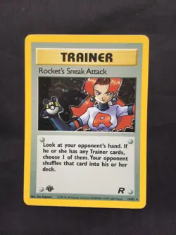 Pokemon Cards: Team Rocket 1st Edition Rare Holo: Rocket's Sneak Attack 16/82 - Image 1