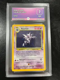 Haunter 6/62 Holo Pokemon Card - 1999 Fossil Set PG Graded 7 NM - Image 1