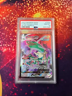 PSA 10 Rayquaza VMAX TG20 Silver Tempest Trainer Gallery Pokemon Card - Image 1