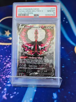PSA 10 Galarian Moltres V #177 Chilling Reign Alternate Art Pokemon Card Gem Min - Image 1