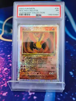 PSA 1 Moltres Reverse Holo Legendary Collection 2002 #30 Pokemon Card PR PSA1 LC - Image 1