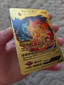 Rare Charizard V Alt Art SMP26-43 Pokemon Gold Foil Fan Art Display Card - Image 3