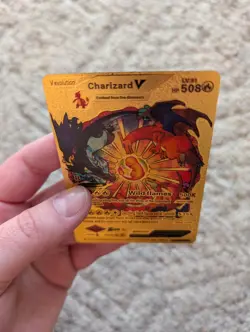 Rare Charizard V Alt Art SMP26-43 Pokemon Gold Foil Fan Art Display Card - Image 5