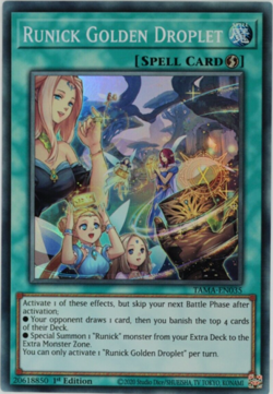 Runick Golden Droplet - TAMA-EN035 - Super Rare 1st Edition Yugioh - Image 1