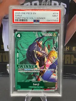 2025 One Piece English EB01-014 Sanji Tournament Pack Vol. 1 - WINNER PSA 9 - Image 1