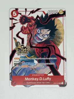 One Piece Card Game Monkey.D.Luffy ST01-012 SR 3rd Anniversary Rush 6000 Power … - Image 1