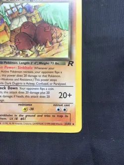Pokemon Cards: Team Rocket 1st Edition Rare: Dark Dugtrio 23/82 - Image 4