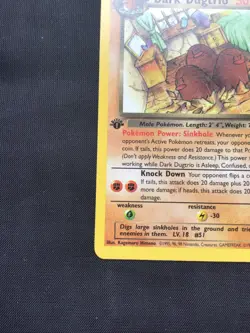 Pokemon Cards: Team Rocket 1st Edition Rare: Dark Dugtrio 23/82 - Image 5