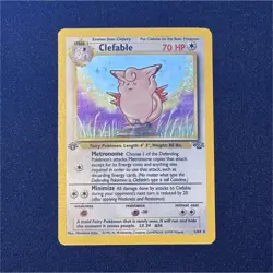 Pokemon Clefable 1st Edition Jungle Holo Rare 01/64 70 HP English Card - Image 1