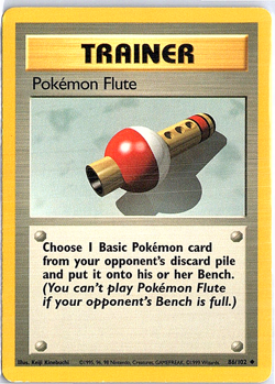 LP Pokemon Cards: Base Set Uncommon: Pokemon Flute 86/102 Trainer - Image 1