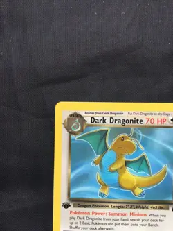 Pokemon Cards: Team Rocket 1st Edition Rare: Dark Dragonite 22/82 - Image 2
