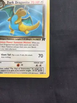 Pokemon Cards: Team Rocket 1st Edition Rare: Dark Dragonite 22/82 - Image 4