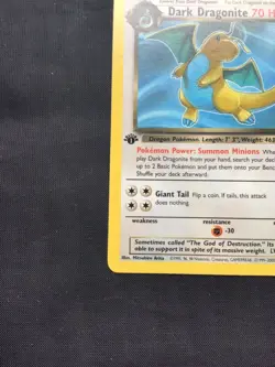 Pokemon Cards: Team Rocket 1st Edition Rare: Dark Dragonite 22/82 - Image 5
