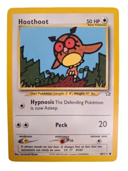 Hoothoot 60/111 Neo Genesis Pokemon Card Vintage WOTC Common NM - Image 1