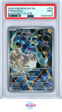 THUNDURUS BLACK BOLT PC ETB POKEMON SVP EN-SV BLACK STAR PROMO 2025 209 PSA 9 - Image 1