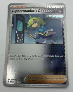 Pokemon TCG Prismatic Evolutions Ciphermaniac’s CodeBreaking 104/131 Reverse NM - Image 1