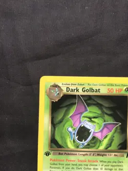 Pokemon Cards: Team Rocket 1st Edition Rare: Dark Golbat 24/82 - Image 2