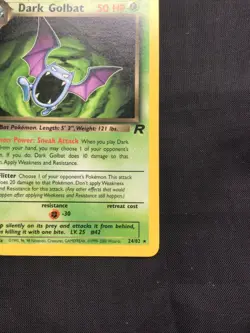 Pokemon Cards: Team Rocket 1st Edition Rare: Dark Golbat 24/82 - Image 4