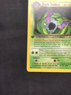Pokemon Cards: Team Rocket 1st Edition Rare: Dark Golbat 24/82 - Image 5
