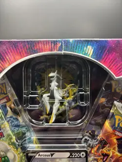 Pokemon TCG Arceus V Figure Collection Box w/ Cosmic Eclipse Pack - Slight Tear - Image 2