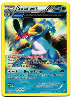Swampert 36/160 - Primal Clash Rare Pokemon TCG Holo - MP Card - Image 1