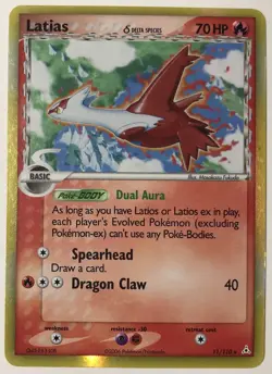 Pokemon TCG Latias Holofoil Card Delta Species 8/113 EX Delta Species NM - Image 1