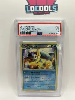 2011 POKEMON CALL OF LEGENDS VAPOREON #52 REVERSE FOIL PSA 1 - Image 1