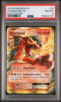 2016 POKEMON XY EVOLUTIONS #12 CHARIZARD EX PSA 8 - Image 1