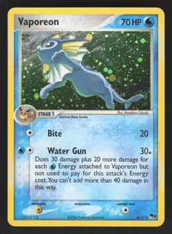 Vaporeon 6/17 Pokemon TCG POP Series 3 LP - Image 1